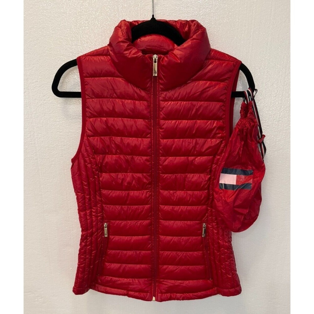 Women's XS Tommy Hilfiger Red Packable Lightweight Puffer Vest‎